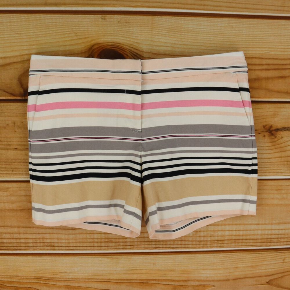 Willi Smith Chino Shorts Low Rise Womens Size 8 Striped Multicolor Cotton Blend